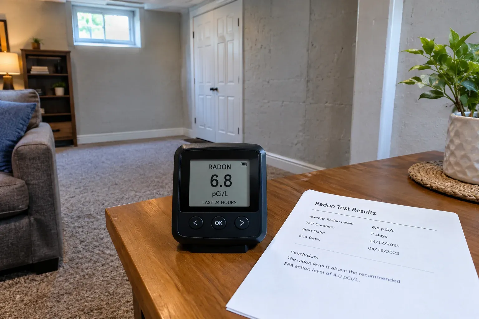 Radon reduction system and entry-point information