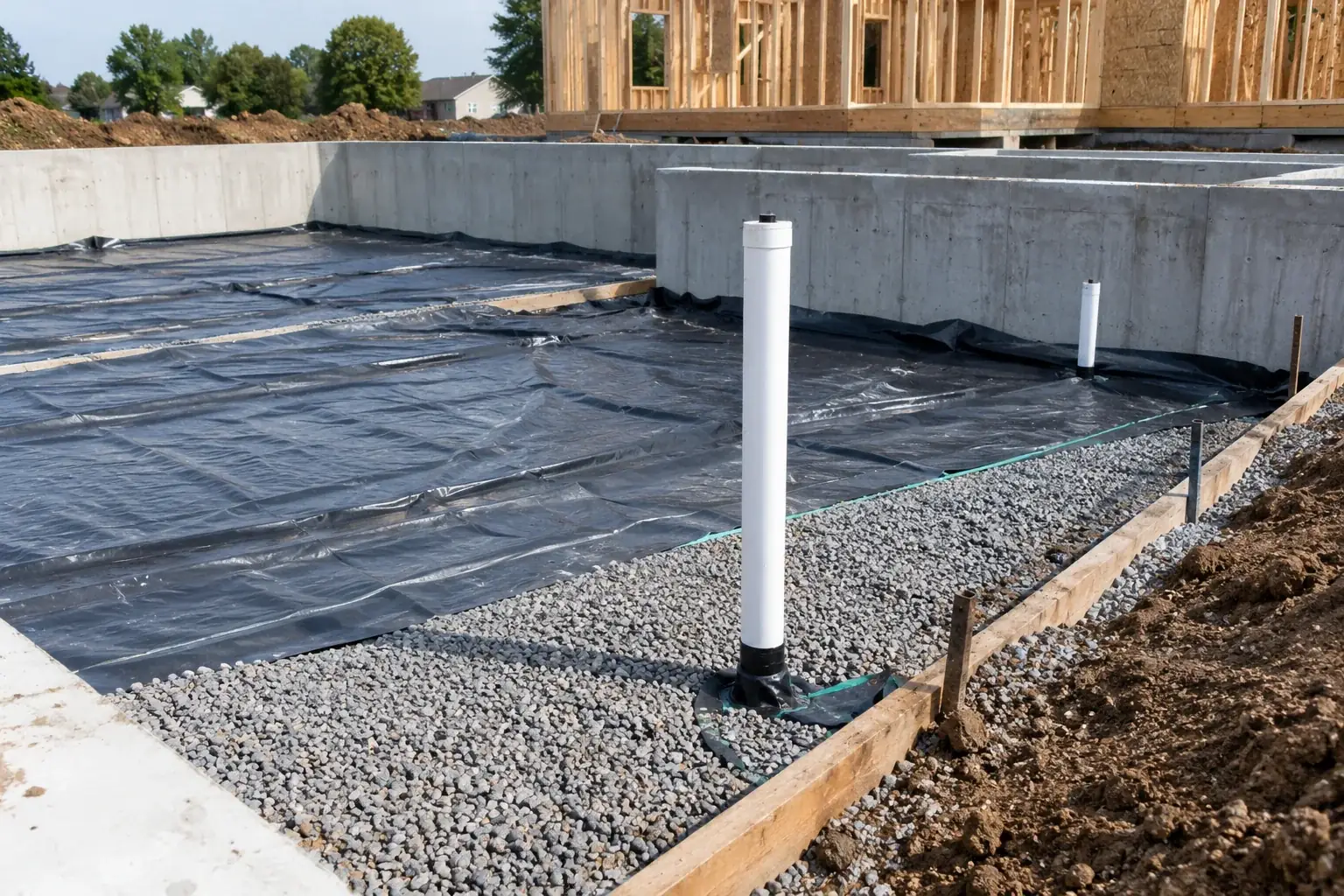 Radon testing during new construction